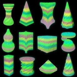 12Pcs 3D Printed Spiral Fidget Toys,Impossible Pass Through Cones Set-YGCH