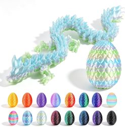 12in 3D Printed Dragon Egg, Articulated Dragon Toy(Silk Macaron)